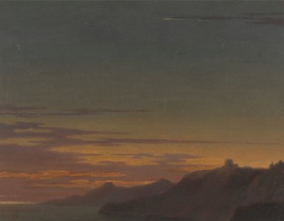 Ende des Tages: Sonnenuntergang an der Küste von Alexander Cozens