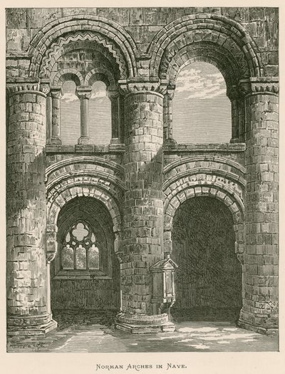 Jedburgh Abbey, normannische Bögen im Kirchenschiff von Alexander Francis Lydon