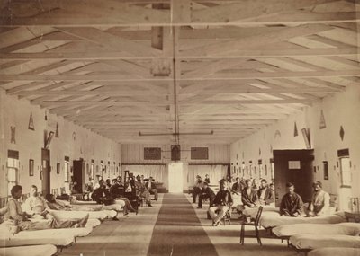 Armory Square Hospital, Innenansicht von Station K, ca. 1863 von Alexander Gardner.