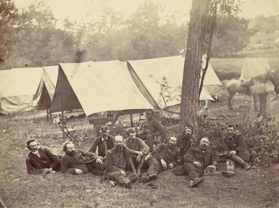 Gruppe im Hauptquartier der Armee des Potomac, Antietam, Oktober 1862 von Alexander Gardner