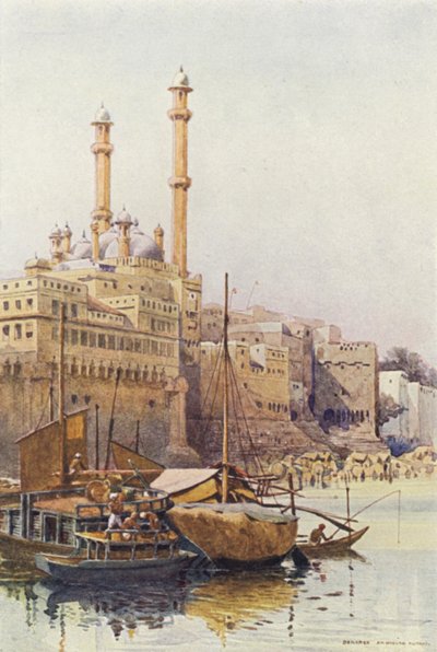 Die Ghats unterhalb der Aurangzeb-Moschee, Benares von Alexander Henry Hallam Murray