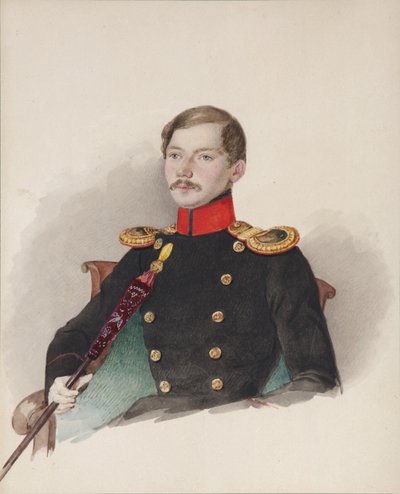 Porträt von Vasily Vasilievich Engelhardt 1814-1868, 1839-1840 von Alexander Ivanovich Klünder