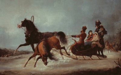 Die Kaiserin Elisabeth in einem Schlitten von Alexander Ivanovich Sauerweid