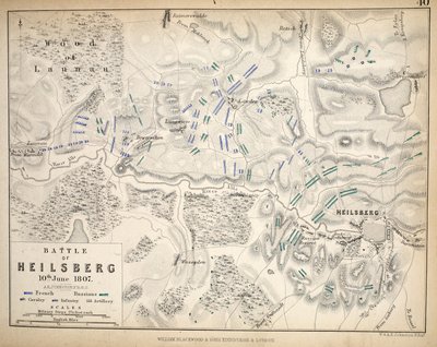Karte von Heilsberg, veröffentlicht von William Blackwood und Sons, Edinburgh und London, 1848 (handkolorierte Gravur) von Alexander Keith Johnston