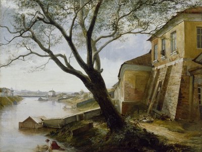 Über den Fluss Yauza in Moskau, 1860 von Alexander Pavlovich Popov