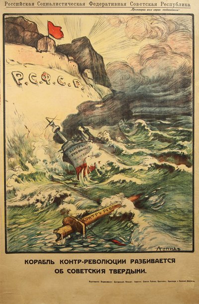 Das Boot der Konterrevolution gegen sowjetische Prinzipien von Alexander Petrovich Apsit