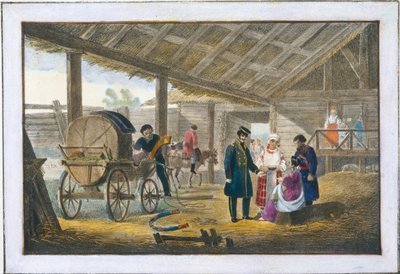 Das Gasthaus am Straßenrand, 1820 von Alexander Pluchart