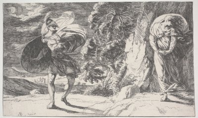 Fingal begegnet Carbon Carglass, erstmals gedruckt um 1773 von Alexander Runciman