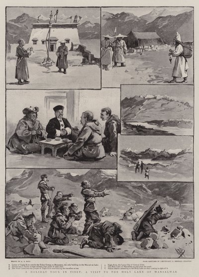 Eine Urlaubstour in Tibet, ein Besuch am Heiligen See von Mansalwar von Alexander Stuart Boyd