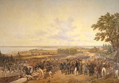 König Carl XIV Johan (1763-1844) von Schweden besucht die Schleusen am Bergkanal, 1819 von Alexander Wetterling