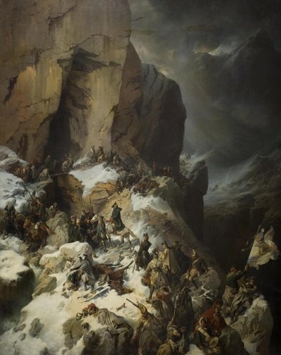 Suvorov überquert den Panixpass, 1860 von Alexander von Kotzebue