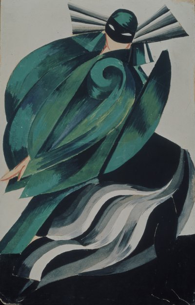 Vierte weibliche Maskierte. Kostümentwurf für das Theaterstück Romeo und Julia von W. Shakespeare, 1921 von Alexandra Alexandrowna Exter