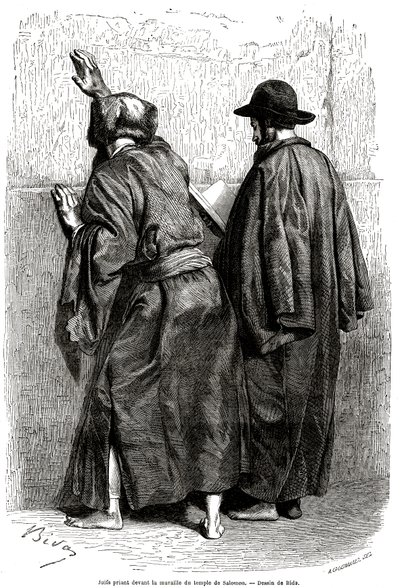 Juden beten vor der Klagemauer in Jerusalem von Alexandre Bida