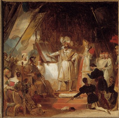 Franz I. wird von Bayard zum Ritter geschlagen von Alexandre Evariste Fragonard