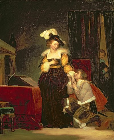 Maria Stuart (1542-87) mit Rizzio, ca. 1830 von Alexandre Evariste Fragonard