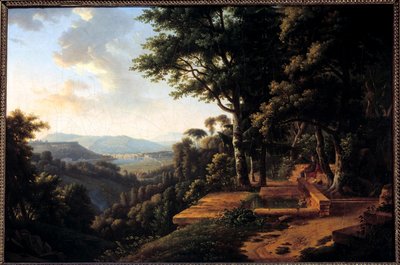 Der Philosoph Jean Jacques Rousseau (1712-1778) meditiert 1770 im Parc de la Rochecordon bei Lyon. Gemälde von Alexandre Hyacinthe Dunouy (1757-1841) 18. Jahrhundert Paris, Musée Marmottan von Alexandre Hyacinthe Dunouy