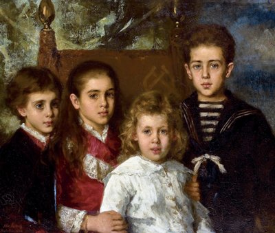 Porträt der Kinder von Paul Pavlovich Demidoff, 2. Prinz von San Donato: Aurore Anatol, Maria und Pavel von Alexei Alexevich Harlamoff