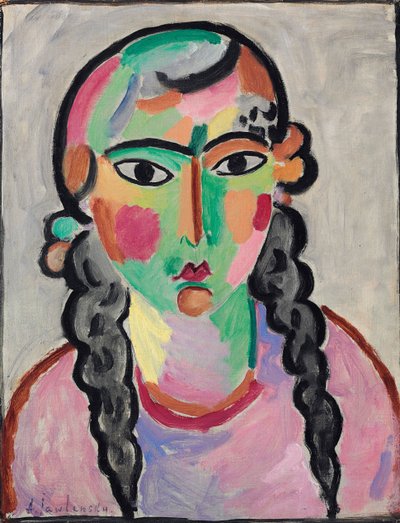 Das blasse Mädchen mit grauen Zöpfen von Alexej von Jawlensky