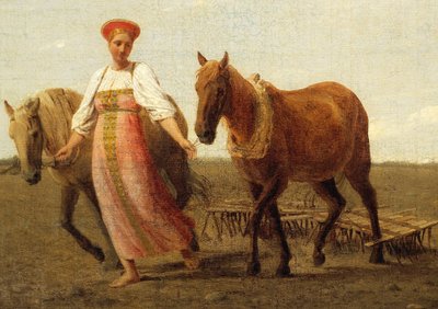 Auf dem gepflügten Feld. Frühling von Alexey Venetsianov