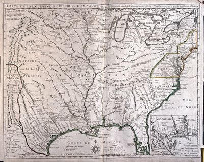 Louisiana und Mississippi-Fluss von Alexis Hubert Jaillot