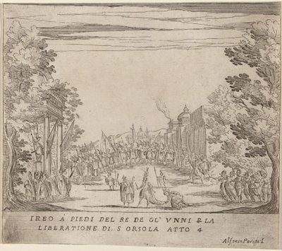 Jereo vor dem König der Hunnen zur Befreiung der Heiligen Ursula von Alfonso Parigi II