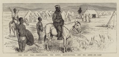 Der Zulukrieg, Dabulamanzi, der Halbbruder des Königs, und seine Adjutanten von Alfred Chantrey Corbould