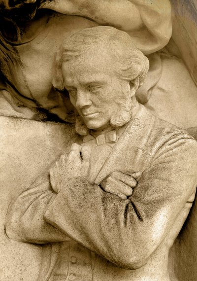Detail einer Skulptur des Komponisten César Franck von Alfred Charles Lenoir