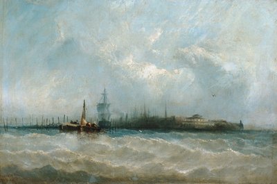 New York vom Hafen aus mit Blick auf die Battery und den Castle Garden, 1858 von Alfred Copestick