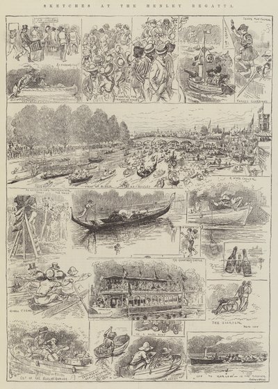 Skizzen bei der Henley Regatta von Alfred Courbould