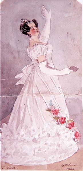Angelica Catalani (1780-1845) in Il Fanatico, 1824 von Alfred Edward Chalon