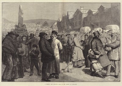 Ein Einstellungs- und Statuenmarkt im Norden Englands von Alfred Edward Emslie