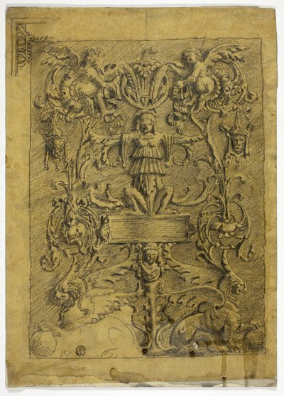 Dekoratives Design mit Putti und Greifen von Alfred George Stevens