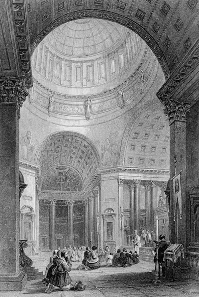 Innenraum der Kazan-Kirche, graviert von T. Higham von Alfred Gomersal Vickers