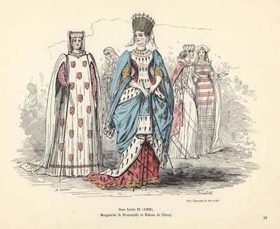 Kostüme von Margarete von Provence und Rikaus von Claroy von Alfred Grevin