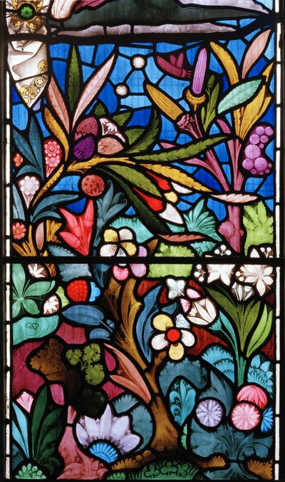 Blumendesign (Detail aus dem Ostfenster) von Alfred Hassam