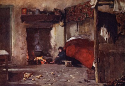 Ein Cottage-Inneres, Achill Island von Alfred Heaton Cooper