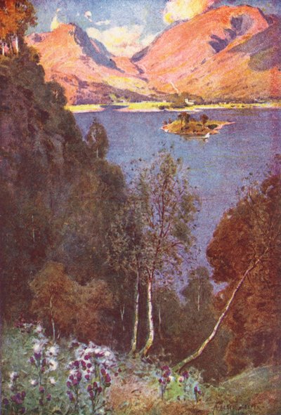 Lake District: Ein Blick auf Grasmere, Abendsonne von Alfred Heaton Cooper