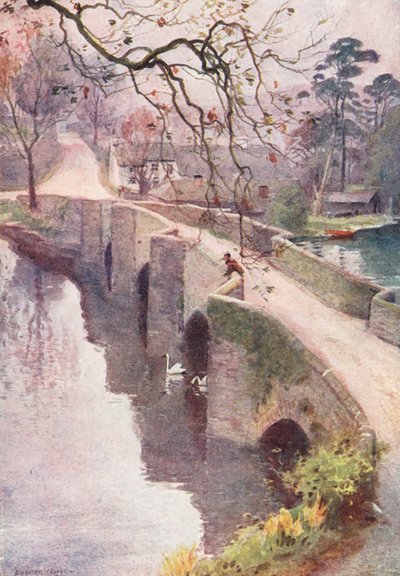 Lake District: Ein nebliger Morgen, Newby Bridge, Windermere von Alfred Heaton Cooper