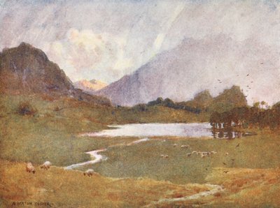 Lake District: Ein plötzlicher Regenschauer, Blea Tarn von Alfred Heaton Cooper
