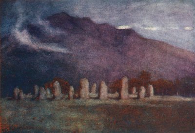 Lake District: Druidenkreis, in der Nähe von Keswick, Mondschein von Alfred Heaton Cooper