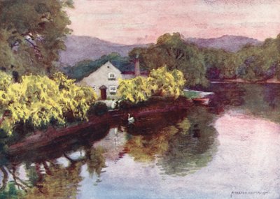 Lake District: Alte Goldregen an der Newby Bridge, Windermere von Alfred Heaton Cooper