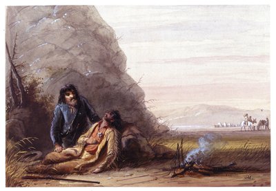 Freie Fallensteller in Schwierigkeiten von Alfred Jacob Miller