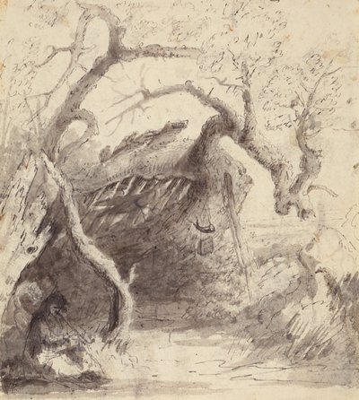 Indianerkabine am Platte, ca. 1837 von Alfred Jacob Miller