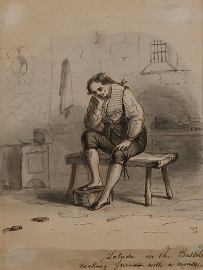 Latude freundet sich mit einer Maus an von Alfred Jacob Miller