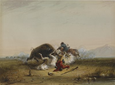 Pierre und der Büffel von Alfred Jacob Miller