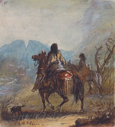 Sioux-Frauen, Cut Rocks in der Ferne, ca. 1837 von Alfred Jacob Miller