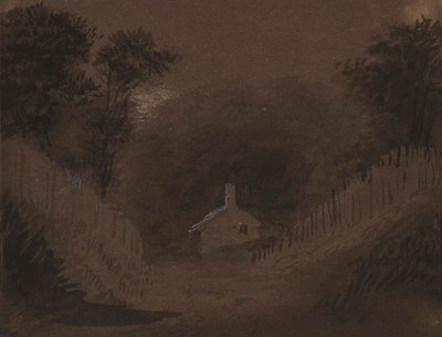 Kleines Haus zwischen Bäumen von Alfred Jacob Miller