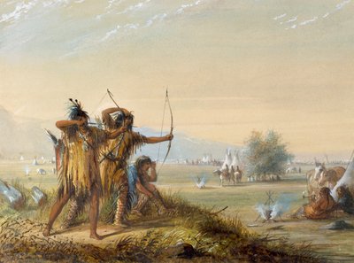 Schlangenindianer - Bogen testen von Alfred Jacob Miller