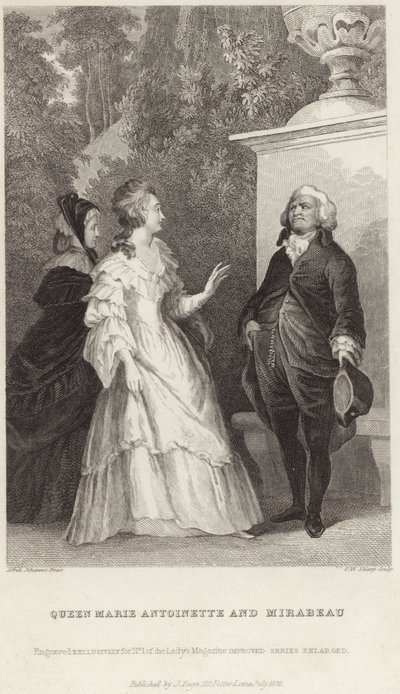 Königin Marie Antoinette und Honore Gabriel Riqueti von Alfred Johannot