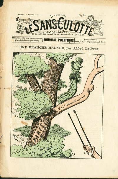Cover von "Le Sans-Panlotte", Nummer 29, Satirisch in Farben von Alfred Le Petit